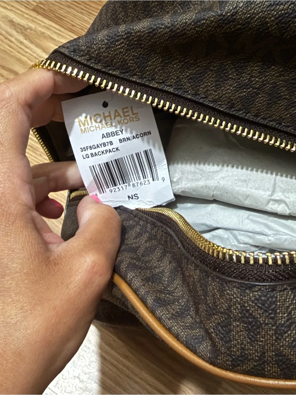 Michael Kors Brown Large Signature MK Backpack